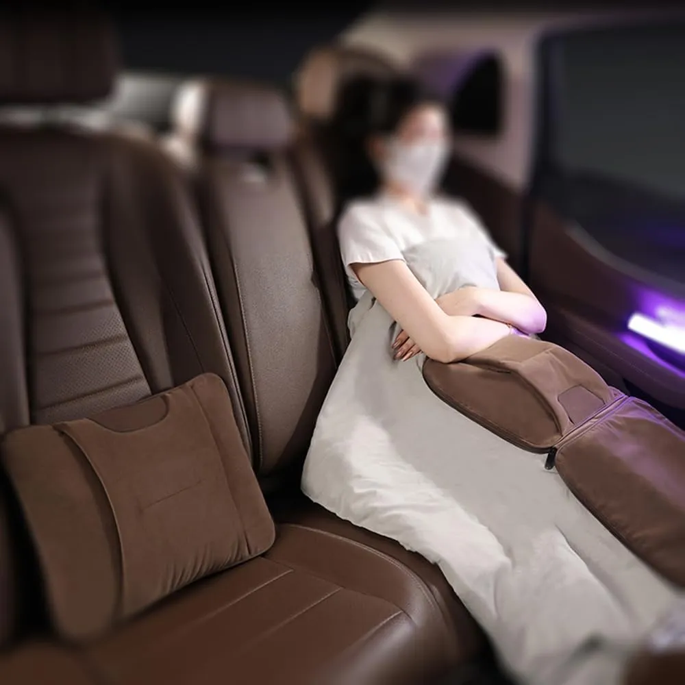 Car Travel Blanket Waist Support Blanket for Renault Scenic/Grand Scénic/Xmod IV III II I J9 R9 JZ JM JA, Premium Soft 3 in 1 Warm Soft Travel Blanket Car Pillow Blanket,Brown