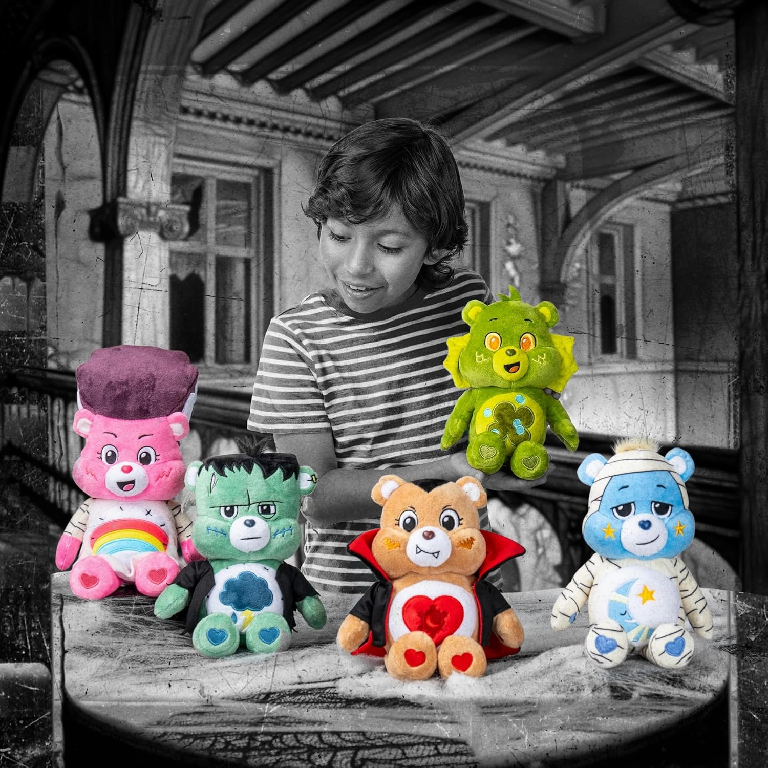 Care Bears Universal Monsters 9" Fun Size Plush - Good Luck Bear as Creature from The Black Lagoon - Soft, Huggable Plushie, Stuffed Animal for Girls and Boys, Ages 4 