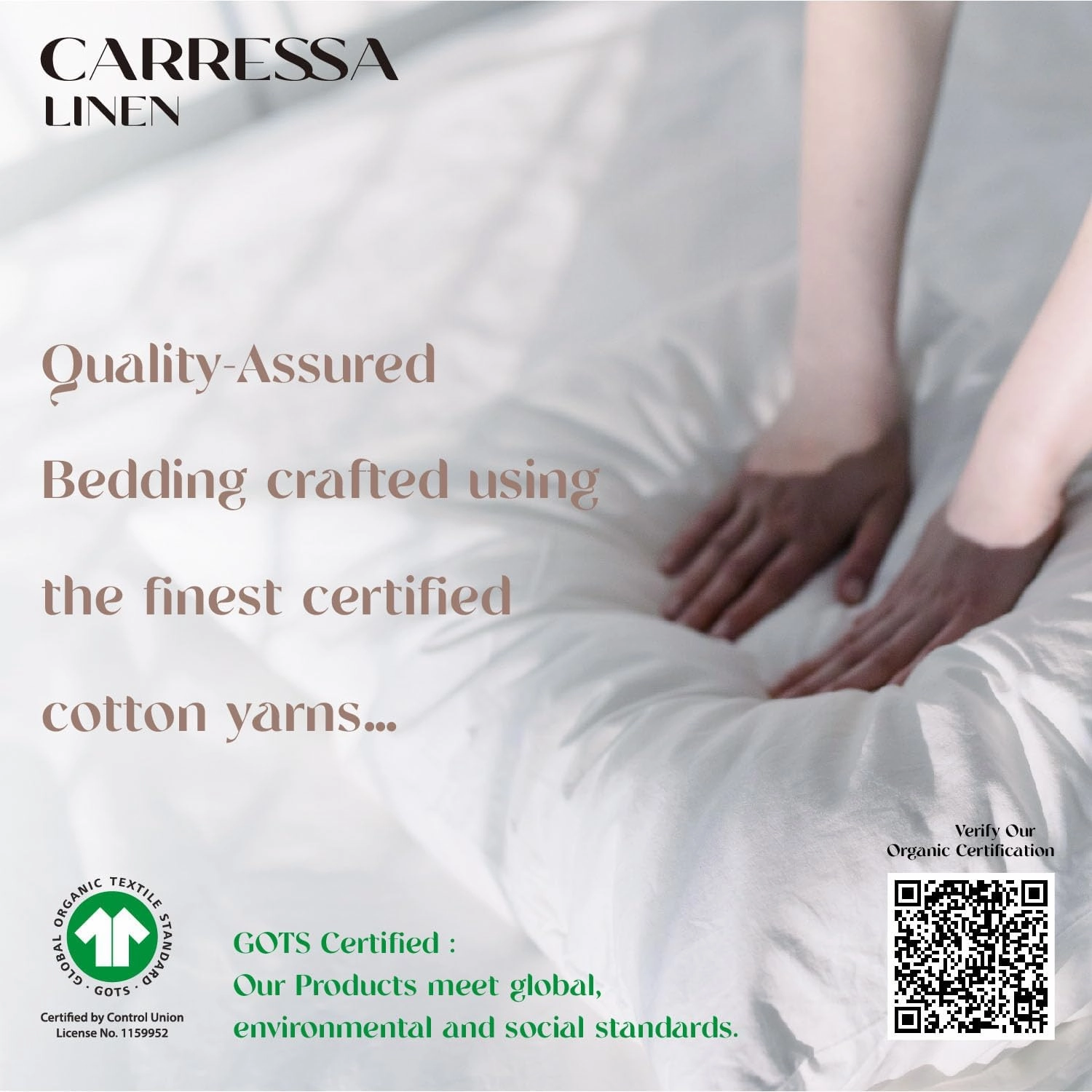 Carressa Linen 100% Organic Cotton Full Size Bed Sheets - Soft & Crisp Organic Cotton Sheet Set Full Size, 4 PC Sateen Weave Sheets and Pillowcases, Organic Cotton Sheets 16" Deep Pocket - Navy Blue