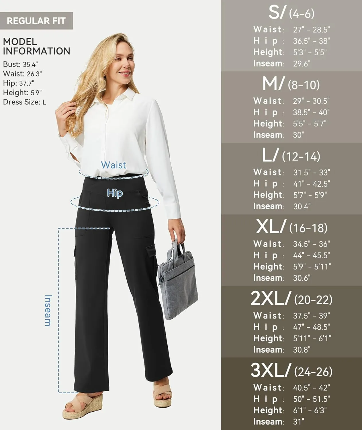 Casei Yoga Pants with Pockets for Women Wide Leg Cargo Pants High Waist Crossover Stretch Work Travel Casual Sweatpants