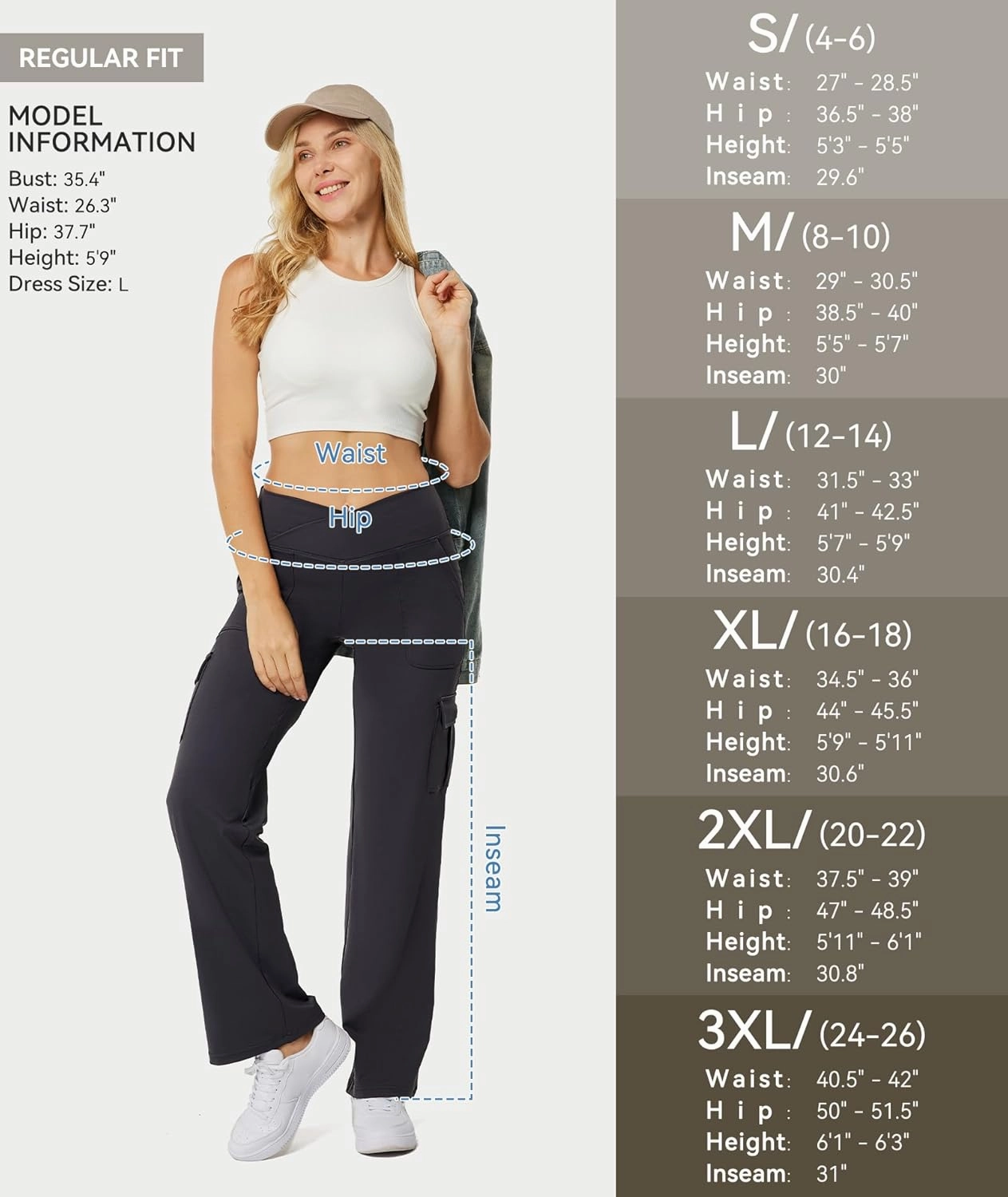 Casei Yoga Pants with Pockets for Women Wide Leg Cargo Pants High Waist Crossover Stretch Work Travel Casual Sweatpants