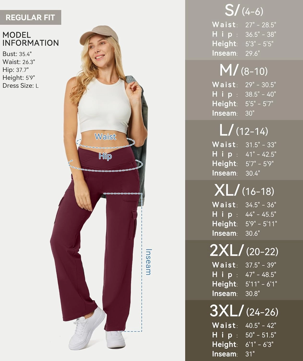 Casei Yoga Pants with Pockets for Women Wide Leg Cargo Pants High Waist Crossover Stretch Work Travel Casual Sweatpants