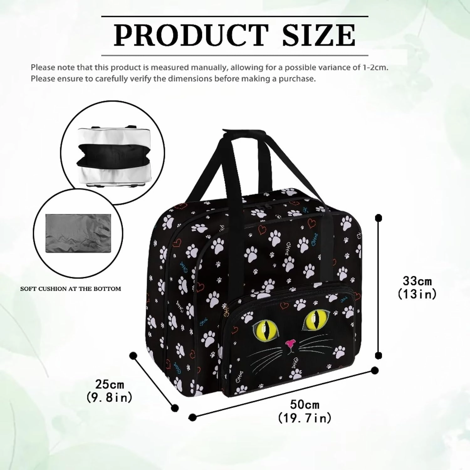 Cat Paws Sewing Machine Handbag Two Way Zipper Carrying Travel Storage Carrier Sewing Bag with Handle Sewing Box Storage Bag Compatible with Most Standard Singer, Brother