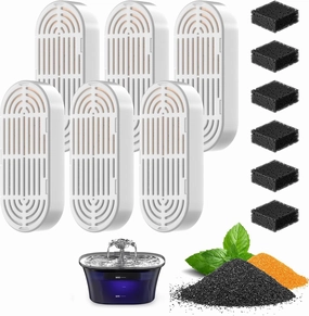 Cat Water Fountain Filters,12 Pack Cat Fountain Replacement Filters for 84oz/2.5L Water Flow Pet Water Fountain,Dog Water Fountain (6 6 Pack)