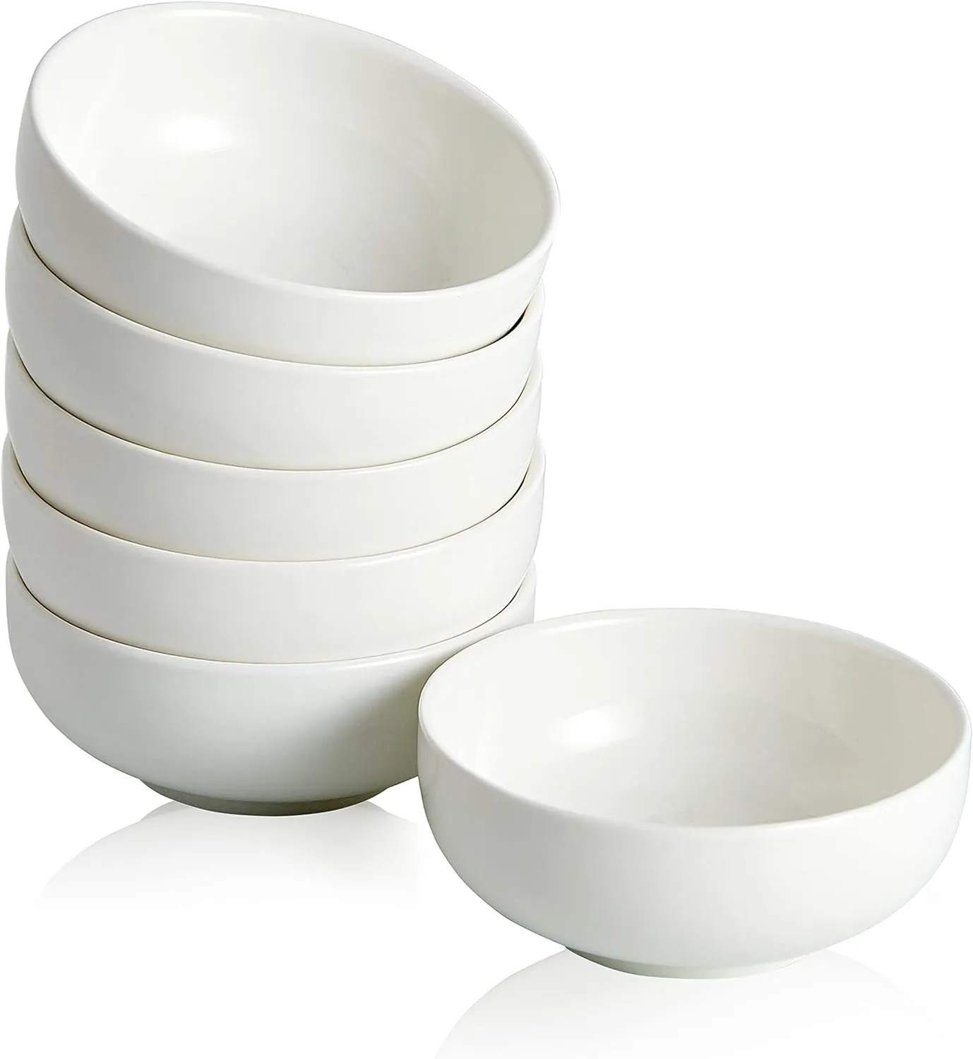 Ceramic Pinch Bowls,2.5 oz Mini Prep Dip Bowl Set,Small Dipping Salsa Charcuterie Soy Sauce Side Dish for Sushi,Set of 6(White)