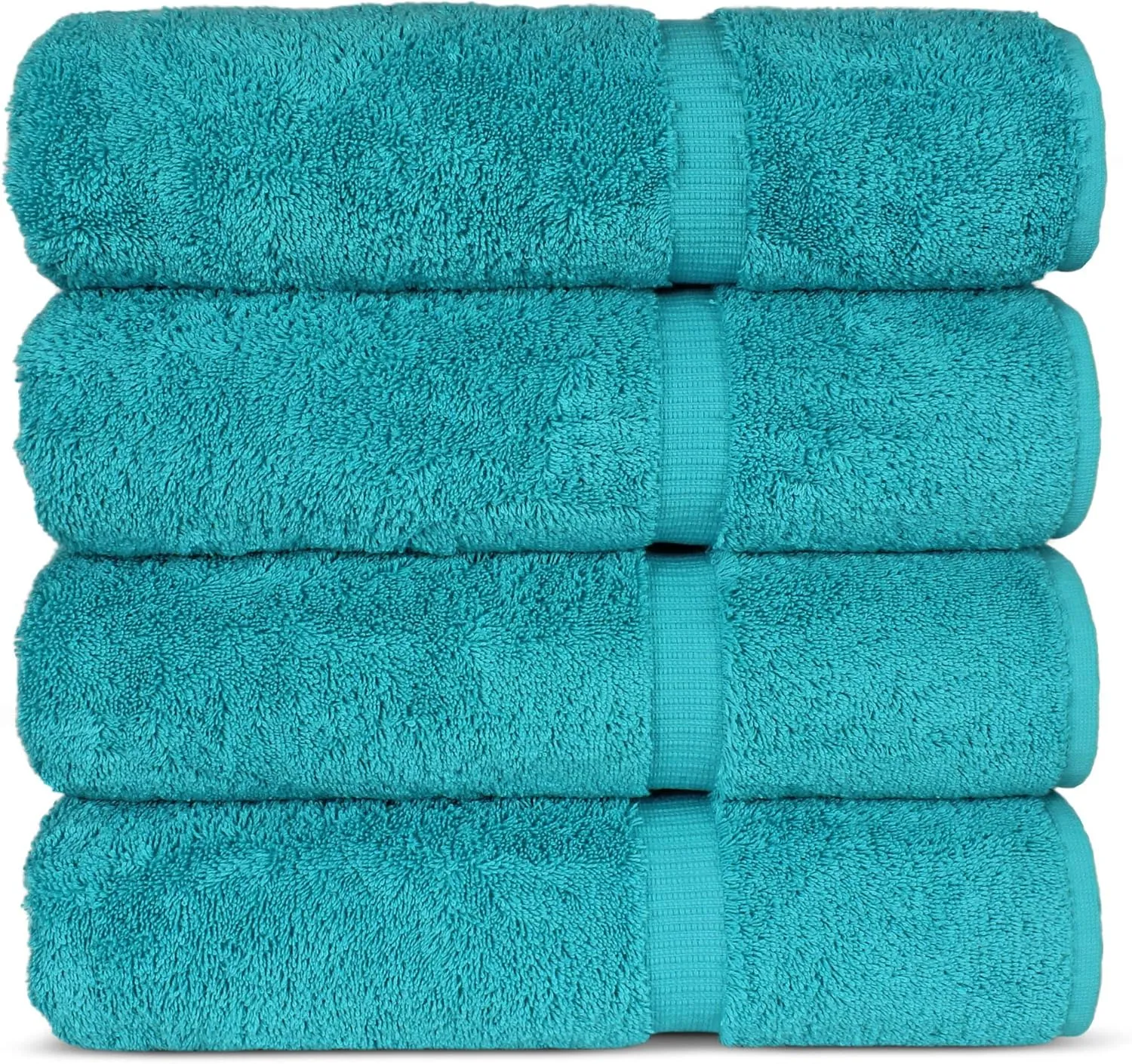 Chakir Turkish Linens 100% Cotton Premium Turkish Towels for Bathroom | 27'' x 54'' (4-Piece Bath Towels -Aqua)