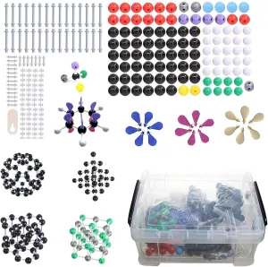 Chemistry Molecular Model Kit, 974 PCS Molecular Structure Model with Atoms, Charge-Cloud, Organic/Inorganic Chemistry Teaching Kit, Science Kit for Space Imagination/Interest Cultivation