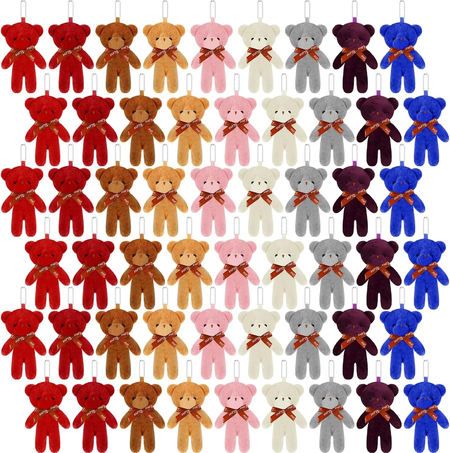 CHENGU 54 Pieces Mini Bear Bulk Toy 4.7 Inch Mini Plush Soft Tiny Bears Doll Stuffed Animals Gift for Teens Girls Boys Adults DIY Keychain Birthday Party Favors Wedding Presents