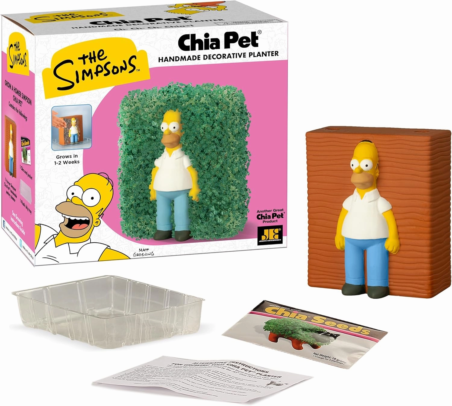 Chia Pet The Simpsons - Homer with Seed Pack, Decorative Pottery Planter, Easy to Do and Fun to Grow, Novelty Gift, Perfect for Any Occasion