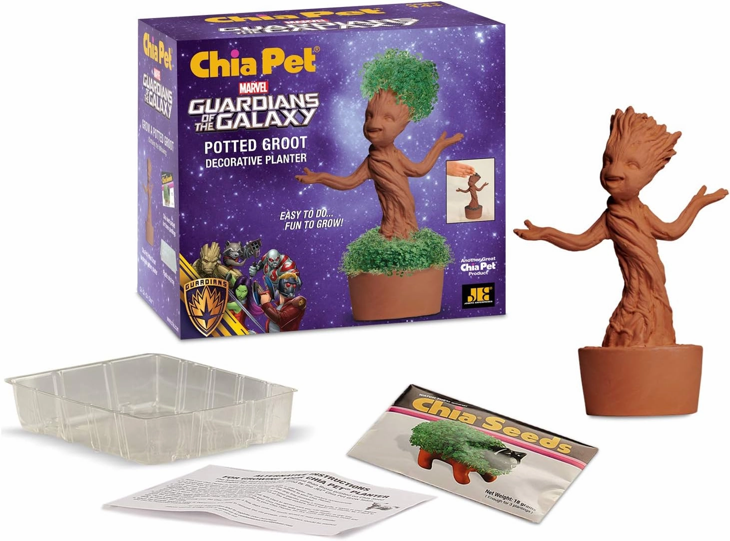 Chia Potted Groot Decorative Pottery Planter, Easy to Do and Fun to Grow, Novelty Gift, Guardians