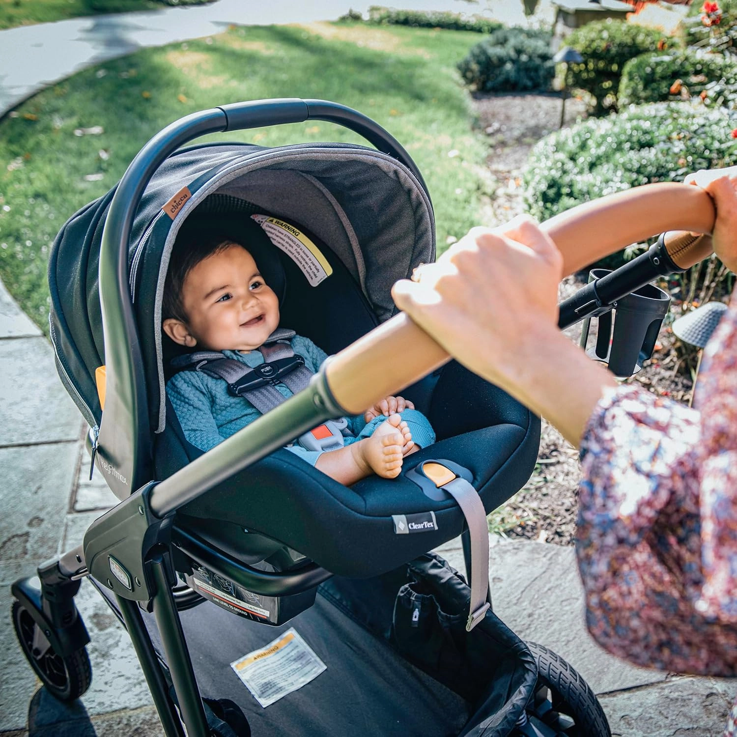 Chicco KeyFit® Max ClearTex® Infant Car Seat and Base, Rear-Facing Seat for Infants 4-30 lbs., Infant Head and Body Support, Compatible with Chicco Strollers, Baby Travel Gear | Lupine/Purple
