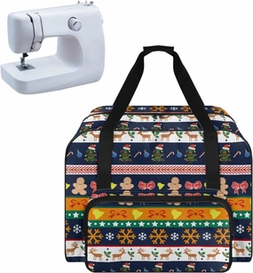 Christmas Stripe Sewing Machine Handbag Tote Bag for Sewing Machine Portable Sewing Case Storage Organization Carrying Bag for Accessories Carrying Travel Storage Carrier