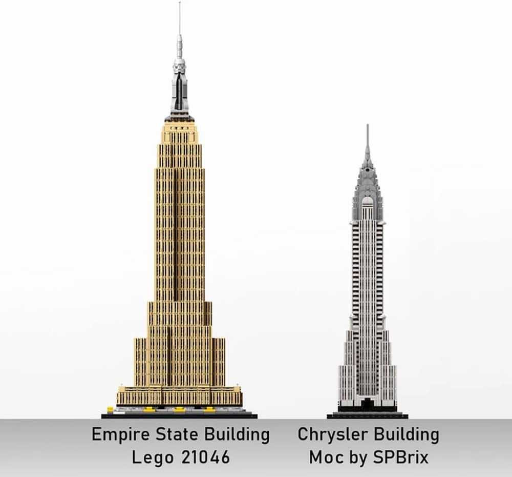 Chrysler Building, New York 1:800 Building Set,MOC American Architecture Building Bricks,Build and Display This Collectible Model for Adults, Fun Presents for Lovers of People(1502Pcs)