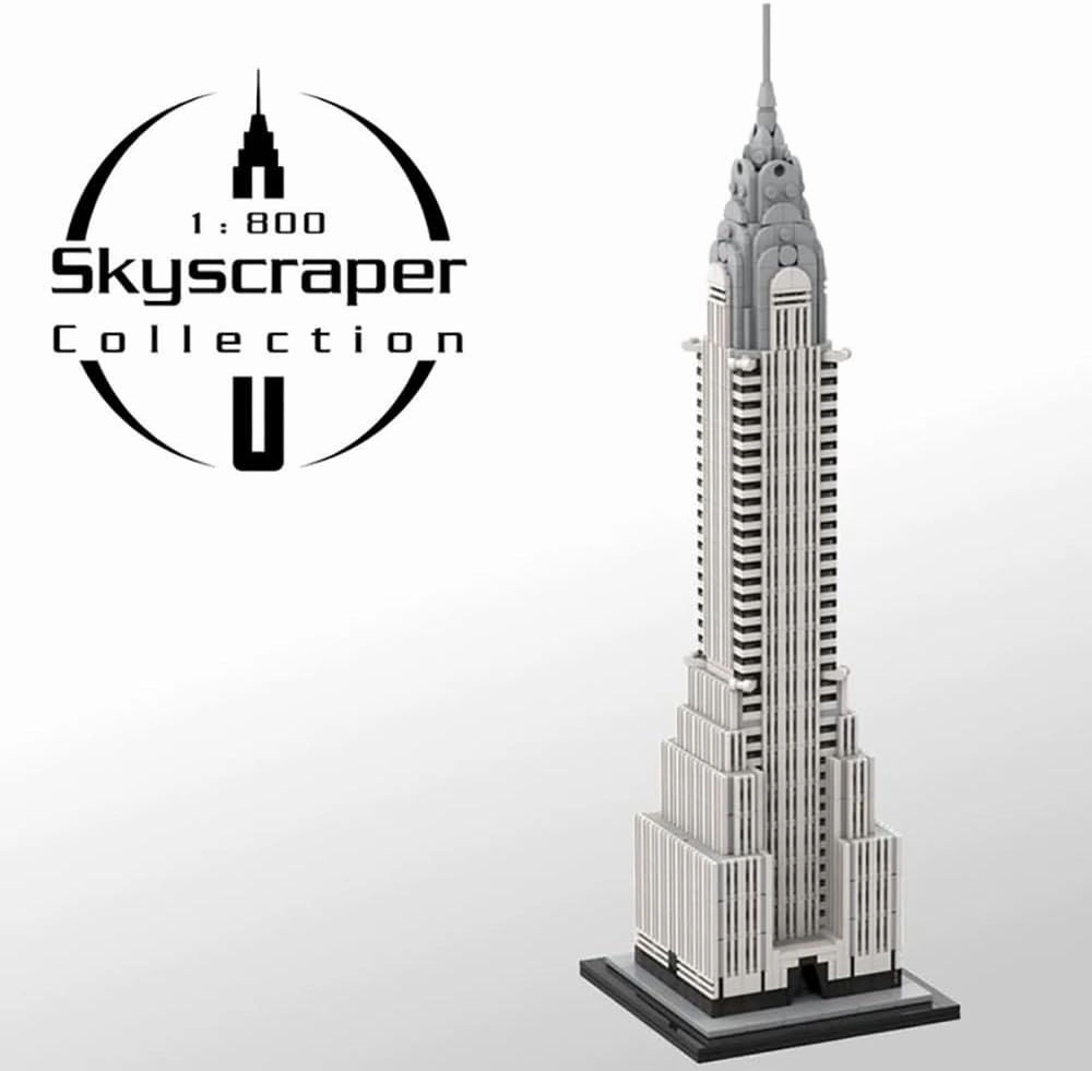 Chrysler Building, New York 1:800 Building Set,MOC American Architecture Building Bricks,Build and Display This Collectible Model for Adults, Fun Presents for Lovers of People(1502Pcs)