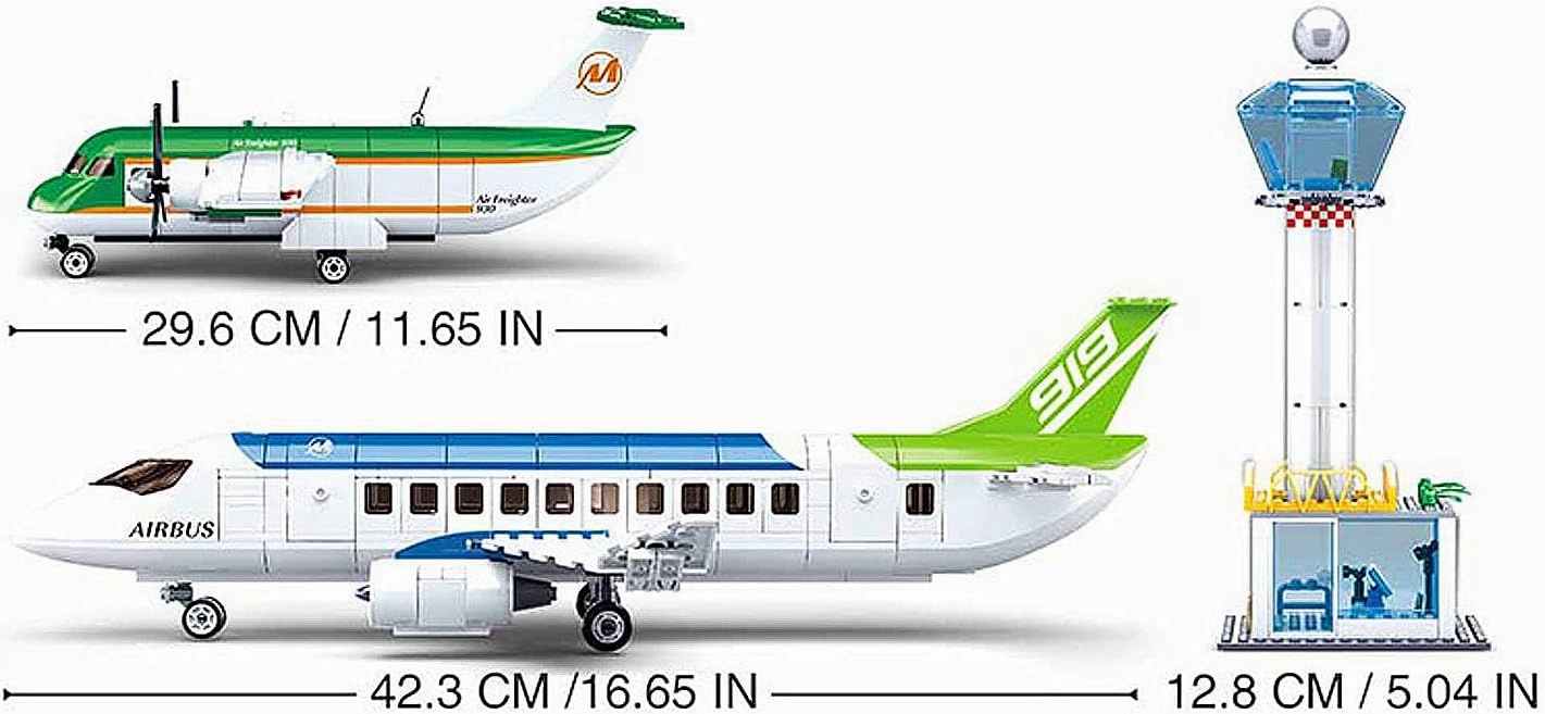 City Passenger Airplane Building Toy Set,With Airport Passenger Terminal,Radar Tower,Luggage Truck,Container Loader And 7 Figures,Aviones 747 Plane Set For Kids 6  (Passenger Airplane 731Pcs)