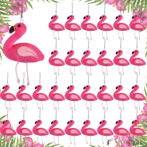 Civaner 30 Pcs Flamingo Party Favors Mini Flamingo Stuffed Animal Plush Toys Gift Pink Keychain Ornaments Decorations Birthday Party Favor Decor