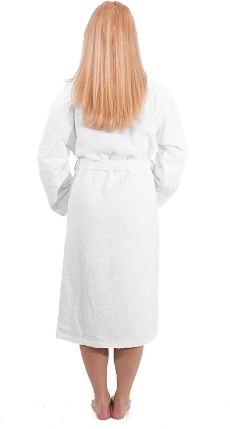 Classic Turkish Towels CTT - Luxury 100% Turkish Cotton Terry Cloth Bath Robe for Women & Men, 400 GSM Soft & Plush Long Robe