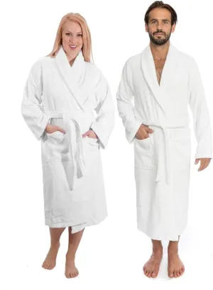 Classic Turkish Towels CTT - Luxury 100% Turkish Cotton Terry Cloth Bath Robe for Women & Men, 400 GSM Soft & Plush Long Robe
