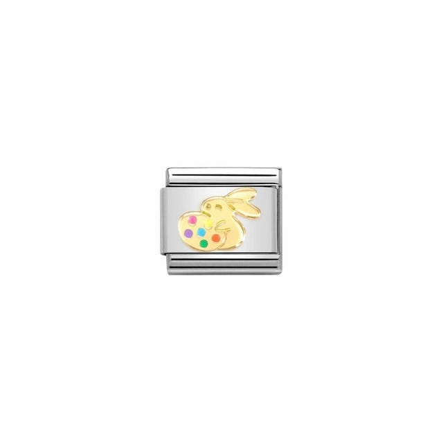 Classic Easter Bunny With Egg Link - Gold - 030272/76