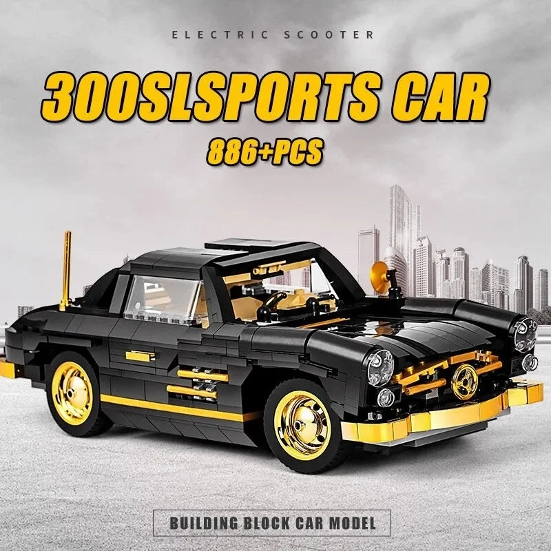 Classic Sports Car MOC Mercedes 300SL Gullwing Bricks Toy
