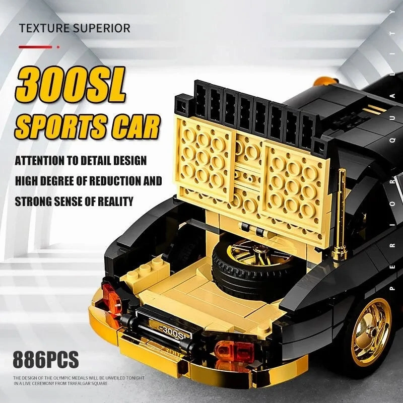 Classic Sports Car MOC Mercedes 300SL Gullwing Bricks Toy