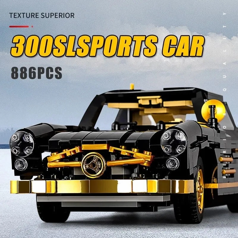 Classic Sports Car MOC Mercedes 300SL Gullwing Bricks Toy