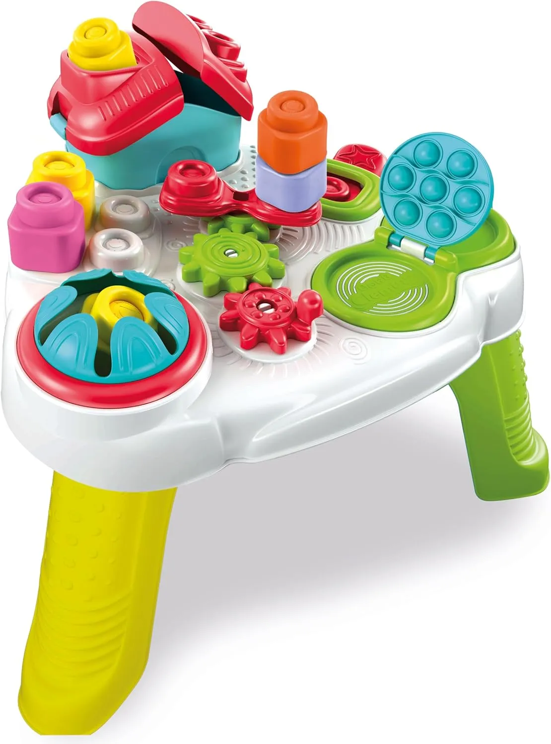 Clementoni 17704 Touch, Discover & Play Sensory Activity Table Building, Clemmy Soft Blocks for 10 Month Old, Bricks Washable-Made in Italy, Multicolor, 12,5 x 58 x 44