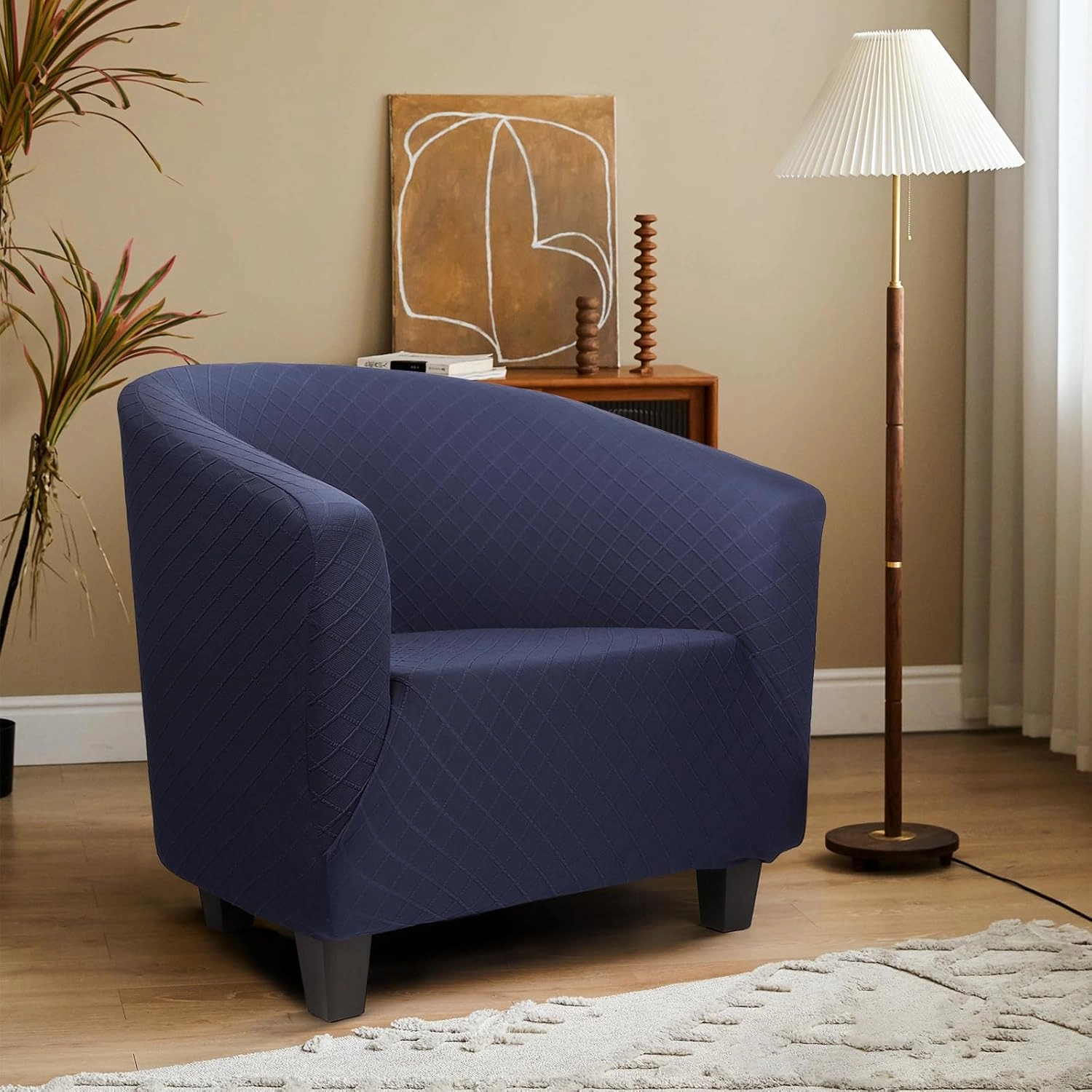 Club Chair Slipcover, Club Sofa Chair Cover Stretch, Tub Chair Slipcover with Elastic Bottom Removable Cover Soft Stretch Slip Cover Washable Furniture Protector for Living Room Office