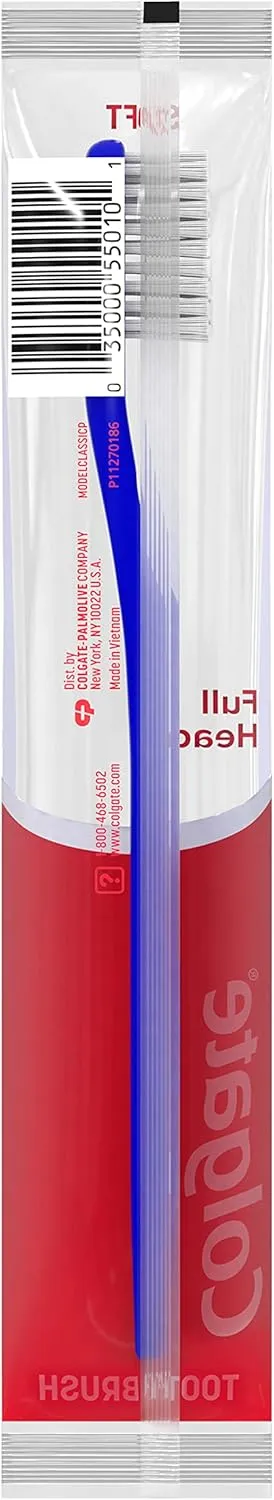 Colgate Soft Toothbrushes, Bulk Toothbrushes, Individually Wrapped Toothbrushes for Adults, Case of 144