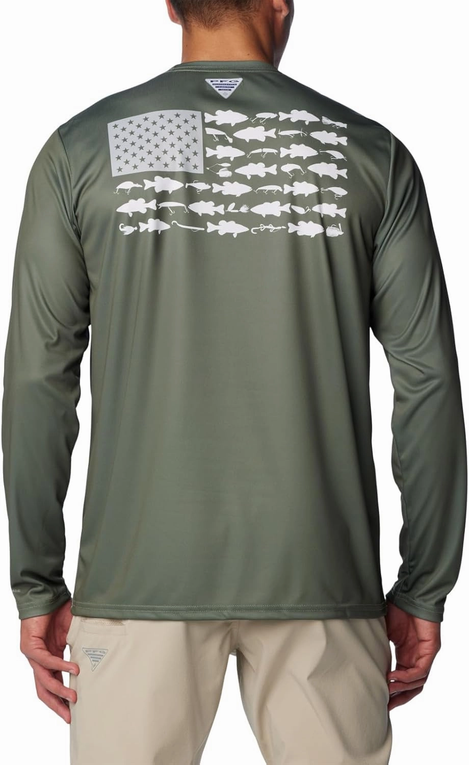 Columbia Men's PFG Terminal Tackle Fish Flag Long Sleeve Fishing Shirt