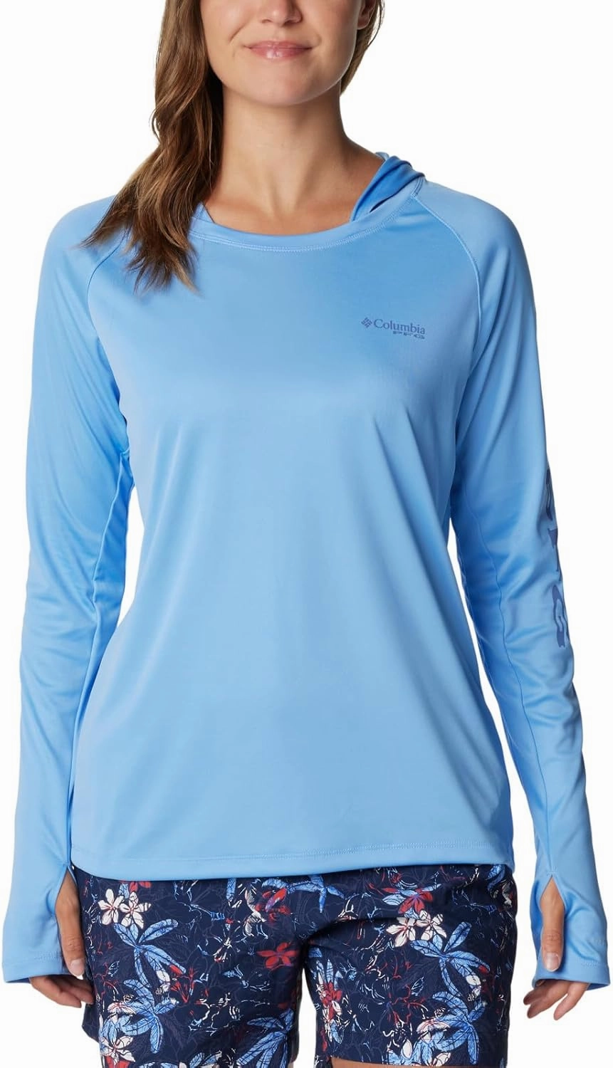 Columbia Women's PFG Tidal Tee Hoodie, UV Protection, Moisture-Wicking