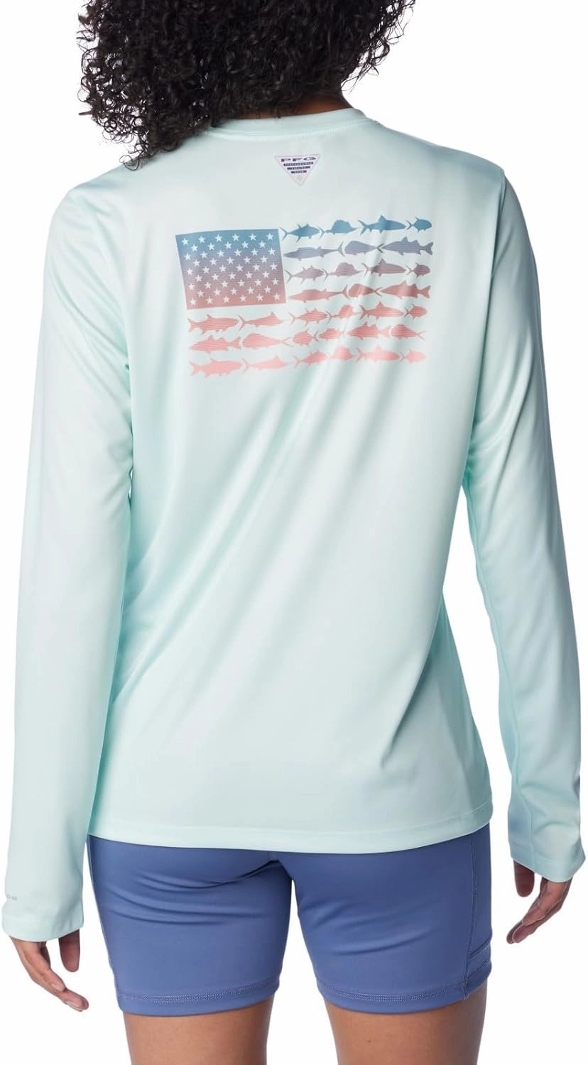 Columbia Women's Tidal Tee PFG Fish Flag Ls