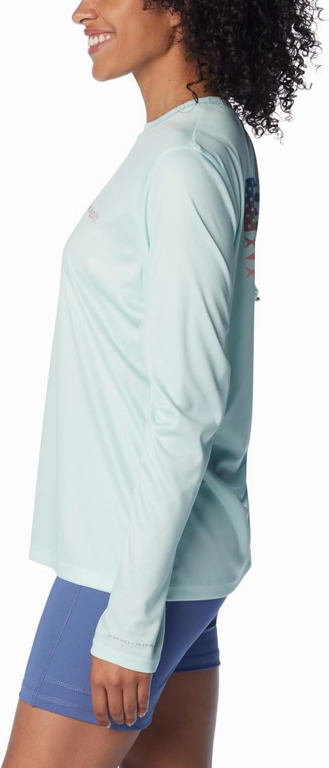 Columbia Women's Tidal Tee PFG Fish Flag Ls