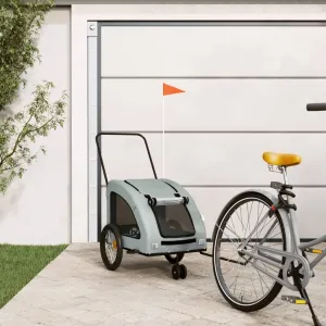 Comfortable Pet Bike Trailer for Easy Outdoor Adventures, Durable Iron Frame, Spacious Design, Gray