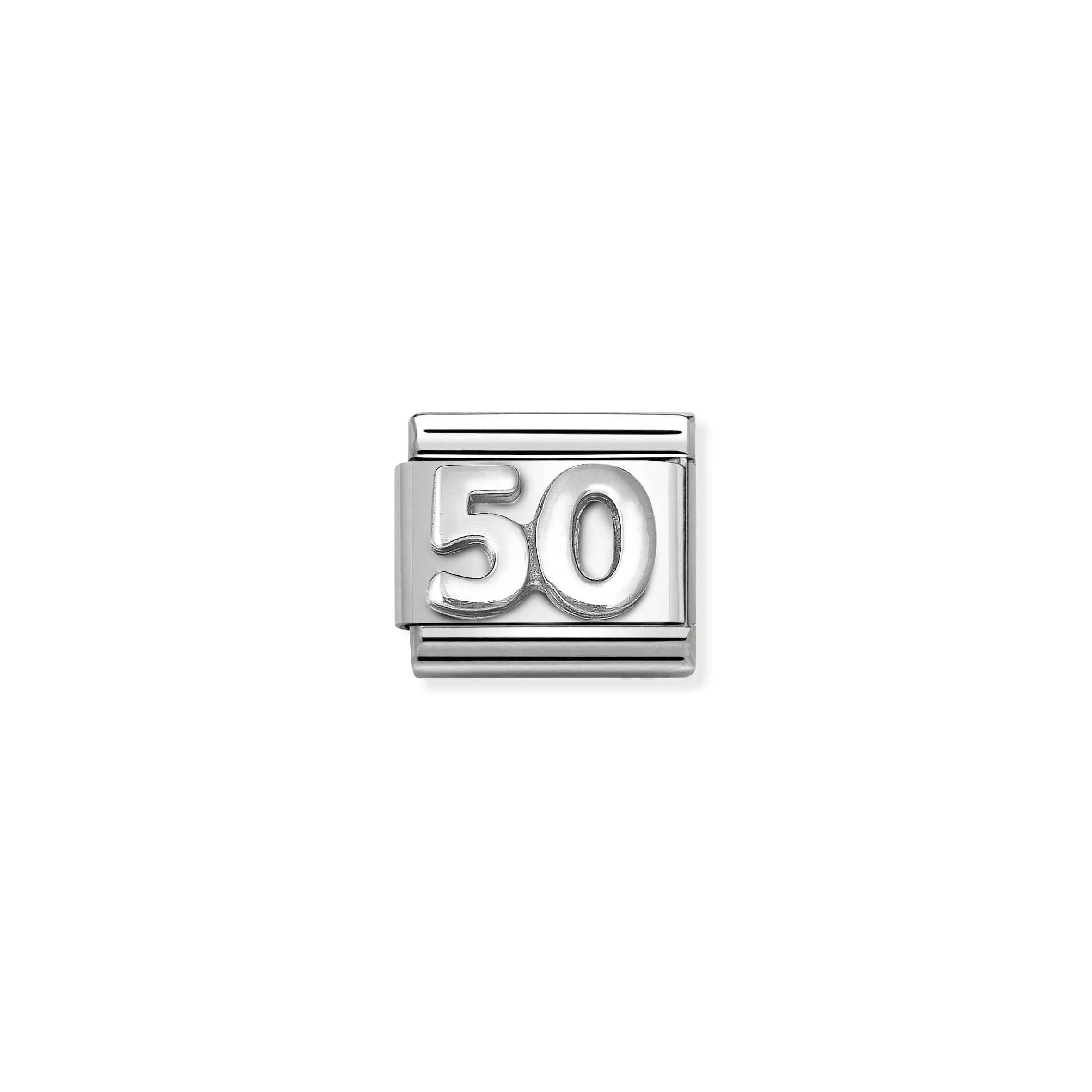 COMPOSABLE CLASSIC LINK 330101/60 NUMBER 50 IN 925 SILVER