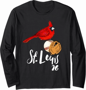 Cool Saint Louis Red Cardinal Dress Number 26 Baseball Art Long Sleeve T-Shirt