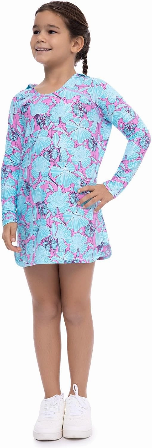 Coolibar UPF 50  Girl's Seacoast Swim Cover-Up Dress - Sun Protective