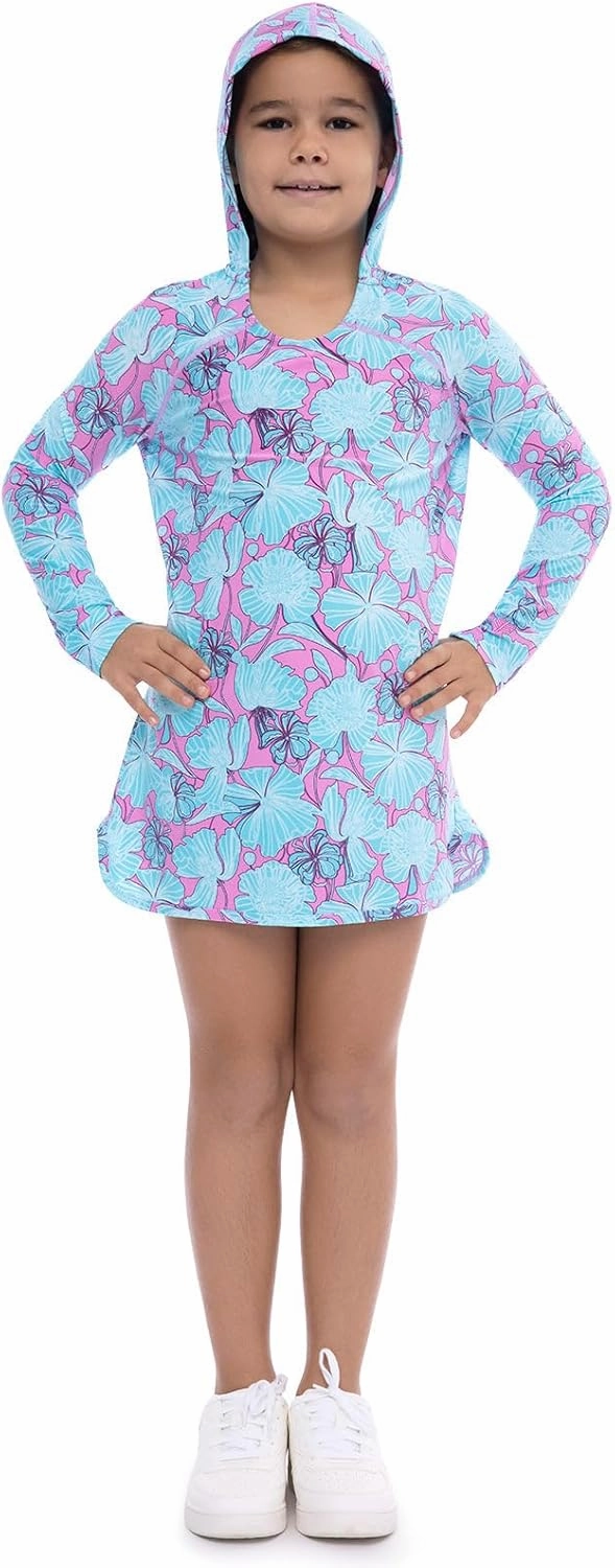 Coolibar UPF 50  Girl's Seacoast Swim Cover-Up Dress - Sun Protective