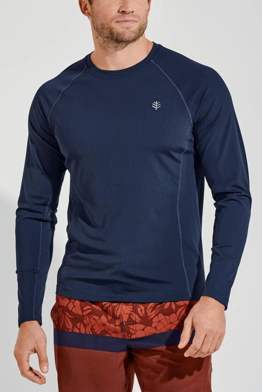 Coolibar UPF 50  Men's Hightide Long Sleeve Swim Shirt - Sun Protective