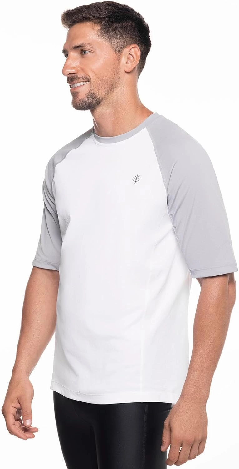Coolibar UPF 50  Men's Hightide Short Sleeve Swim Shirt - Sun Protective