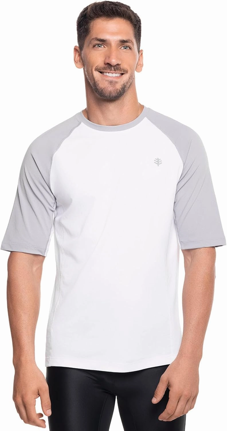 Coolibar UPF 50  Men's Hightide Short Sleeve Swim Shirt - Sun Protective