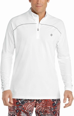 Coolibar UPF 50  Men's Nocona Zip Rash Guard - Sun Protective