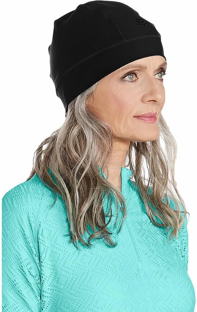 Coolibar UPF 50  Unisex Aqua Sun Skully Cap, Sleek Grey, One Size, Solid - Sun Protective