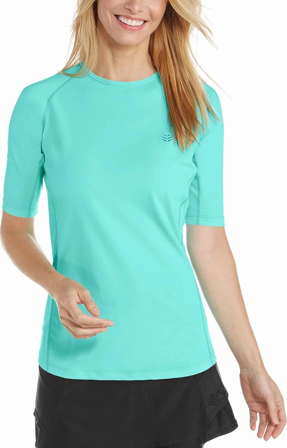 Coolibar UPF 50  Women's Hightide Short Sleeve Swim Shirt - Sun Protective