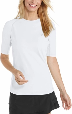 Coolibar UPF 50  Women's Hightide Short Sleeve Swim Shirt - Sun Protective