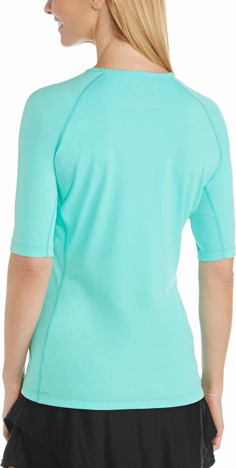 Coolibar UPF 50  Women's Hightide Short Sleeve Swim Shirt - Sun Protective