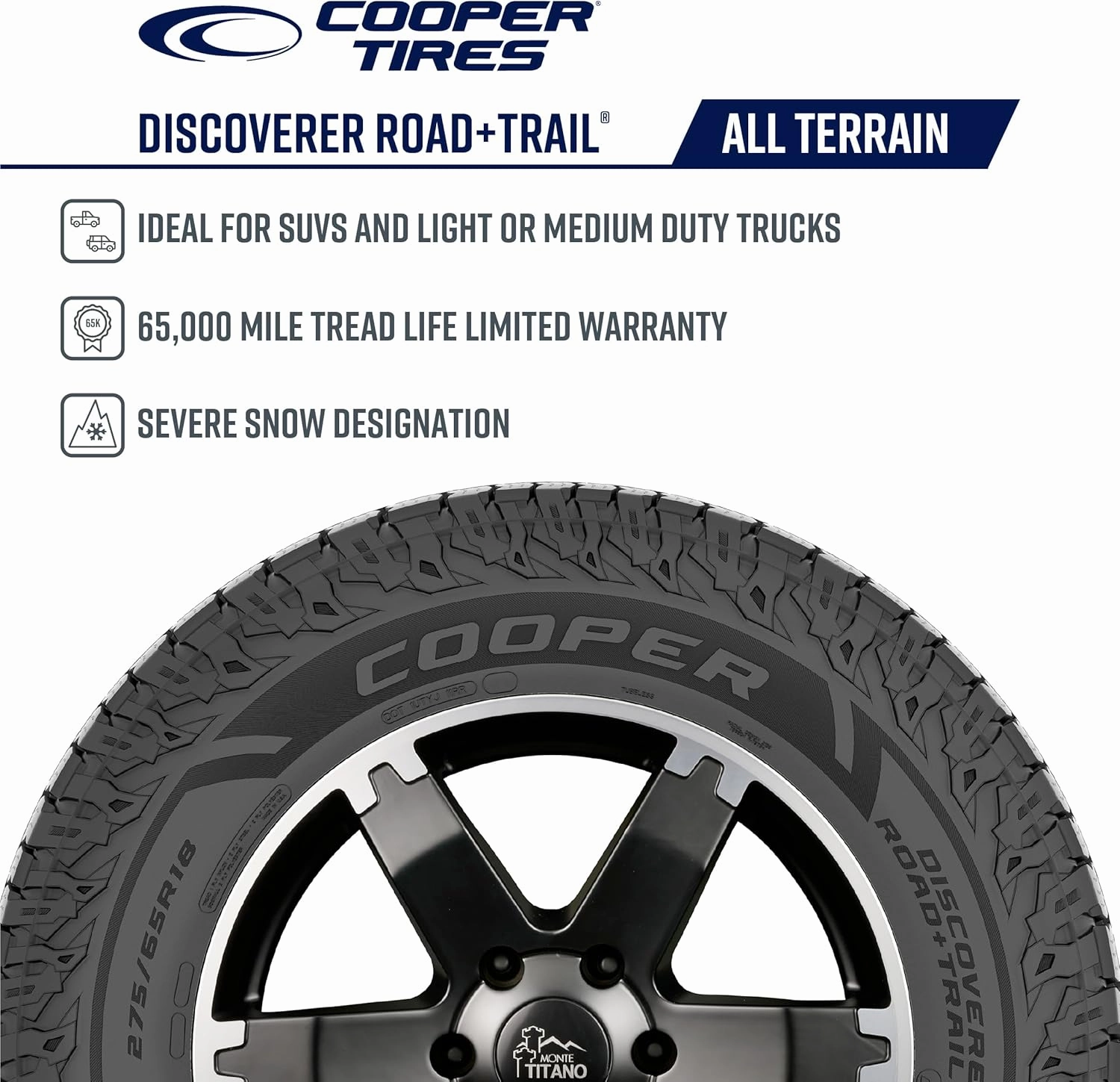 Cooper Discoverer Road and Trail AT All-Terrain Tire, 265/50R20 XL 111V, Set of 1