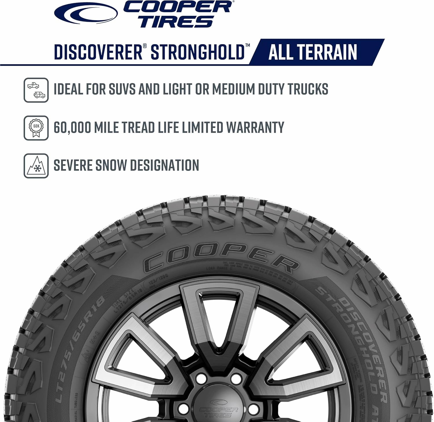 Cooper Discoverer Stronghold AT All-Terrain Tire, LT265/75R16, Set of 1