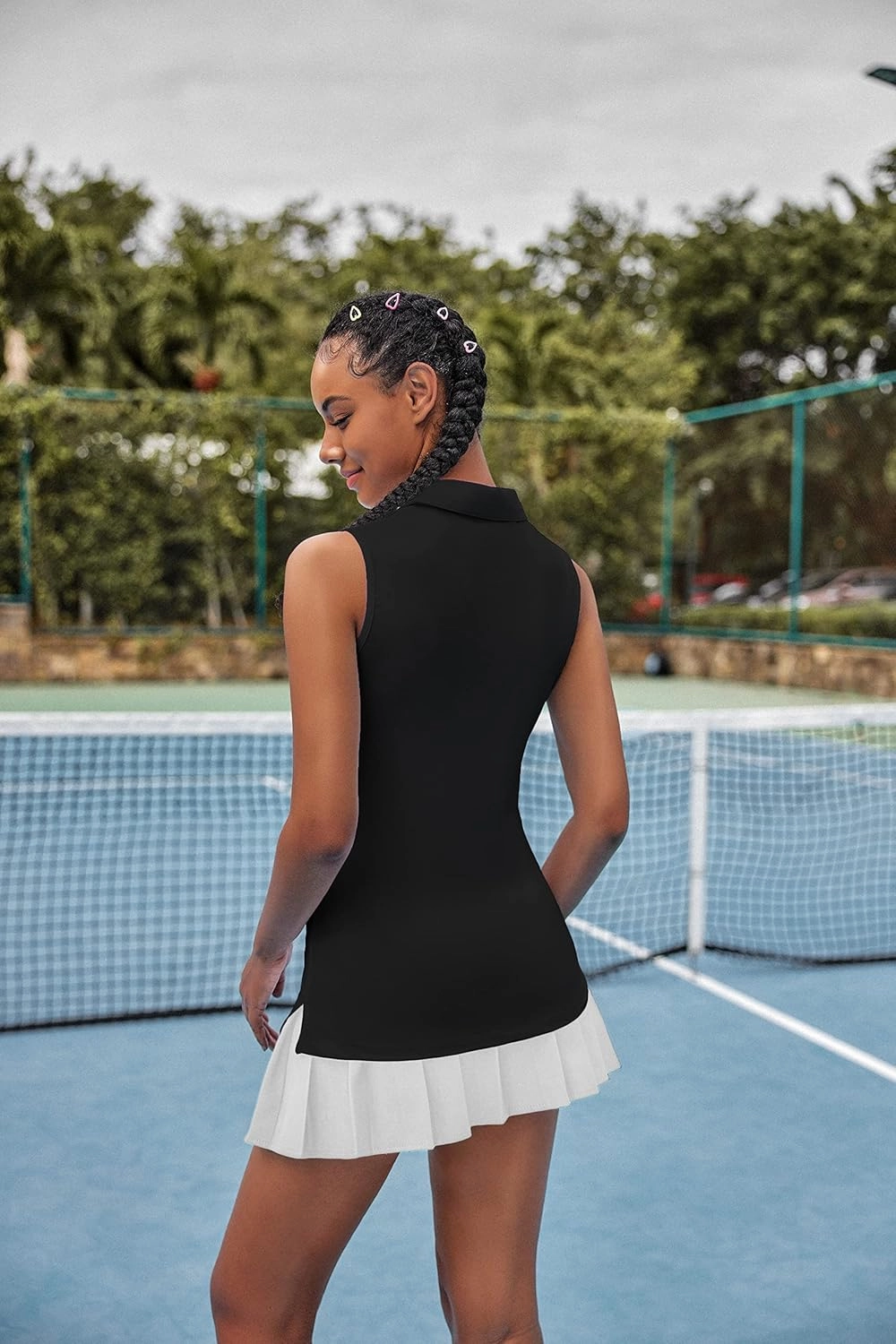 COOrun Women's Golf Polo Shirt Sleeveless Tennis Tops 50  UV Protection Shirts Quick Dry Collared Activewear