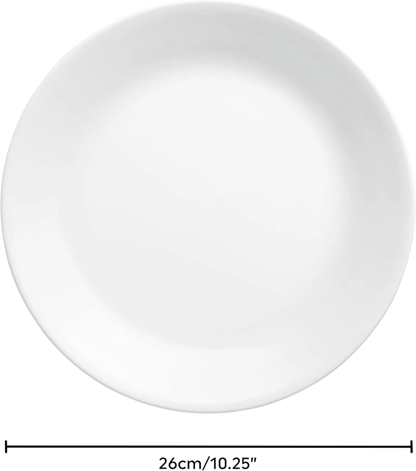 Corelle Vitrelle Glass Dinnerware Set, Chip & Crack Resistant Triple Layer Glass, 4-PC Dinner Plates, Winter Frost White